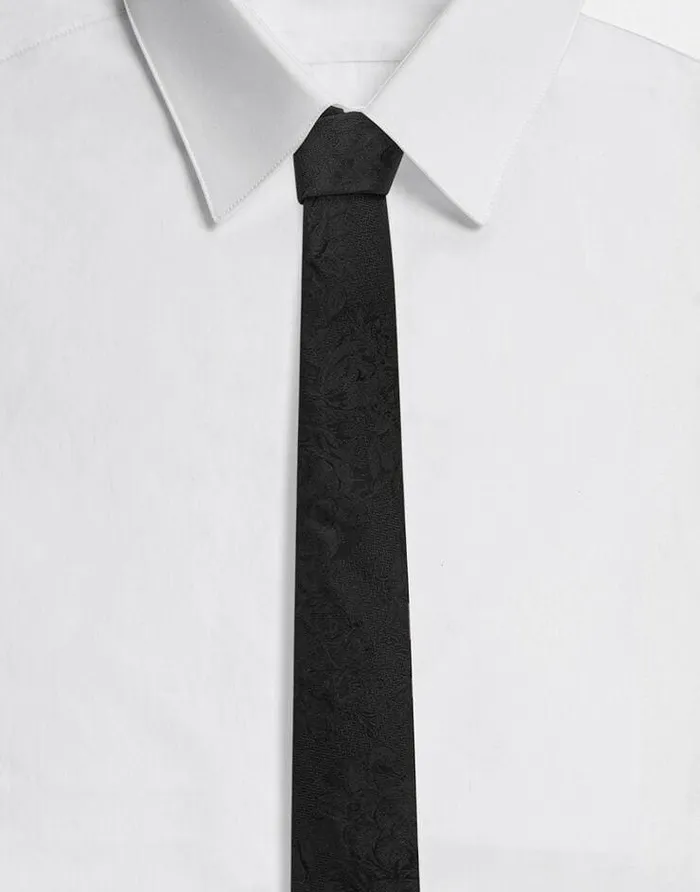 Dolce and Gabbana Ties And Pocket Squares Men 6 Cm Tiedesign Silk Jacquard Blade Tie Black Dolce and Gabbana Ties And Pocket Squares Men 6 Cm Tiedesign Silk Jacquard Blade Tie Black