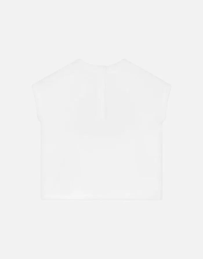 Dolce and Gabbana Topwear Children Jersey Tshirt With Lace Patch White Dolce and Gabbana Topwear Children Jersey Tshirt With Lace Patch White