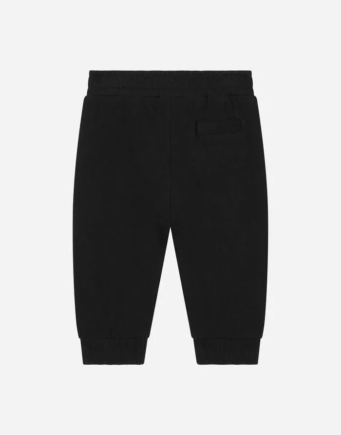 Dolce and Gabbana Trousers And Shorts Children Jersey Jogging Pants With Logo Print Black Dolce and Gabbana Trousers And Shorts Children Jersey Jogging Pants With Logo Print Black