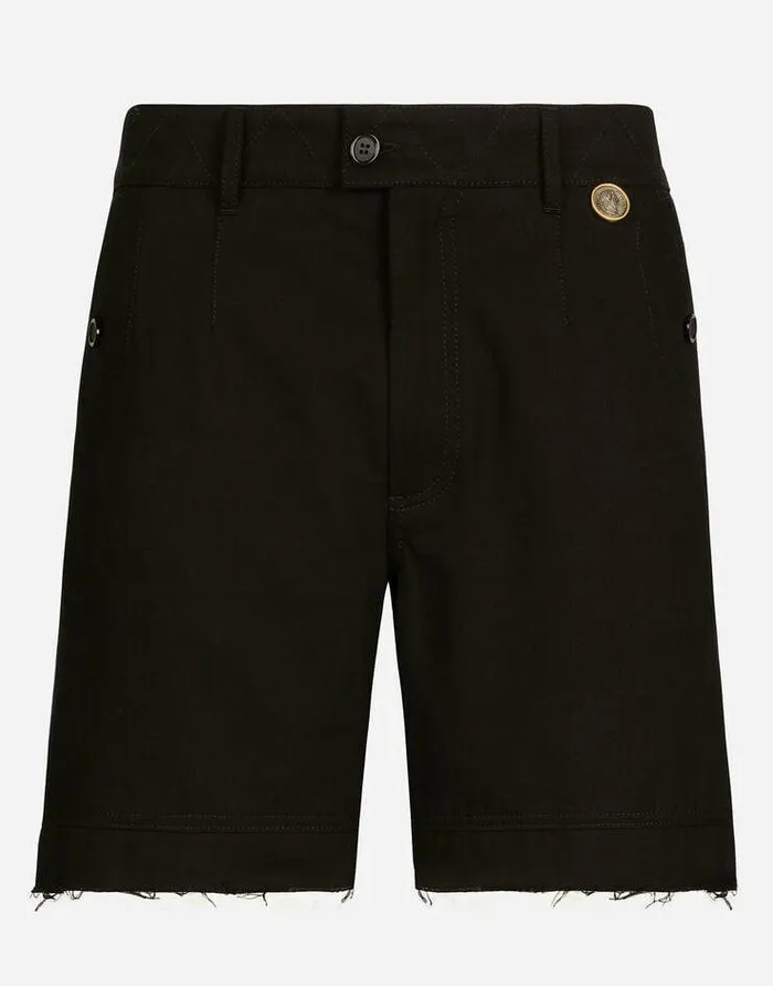Dolce and Gabbana Trousers And Shorts Men Coin Detail Stretch Cotton Twill Bermuda Shorts Black Dolce and Gabbana Trousers And Shorts Men Coin Detail Stretch Cotton Twill Bermuda Shorts Black