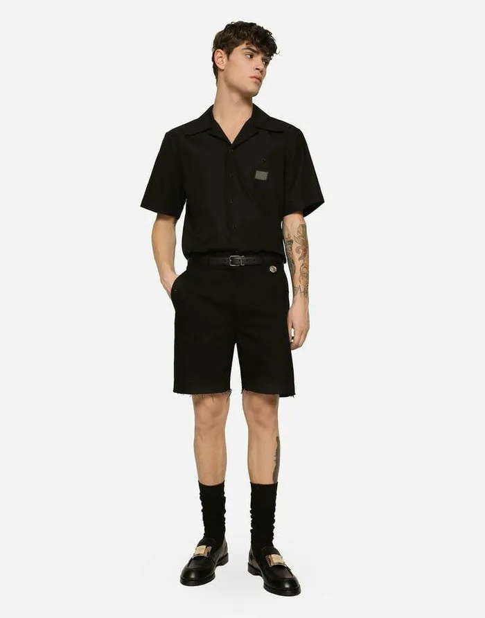Dolce and Gabbana Trousers And Shorts Men Coin Detail Stretch Cotton Twill Bermuda Shorts Black Dolce and Gabbana Trousers And Shorts Men Coin Detail Stretch Cotton Twill Bermuda Shorts Black