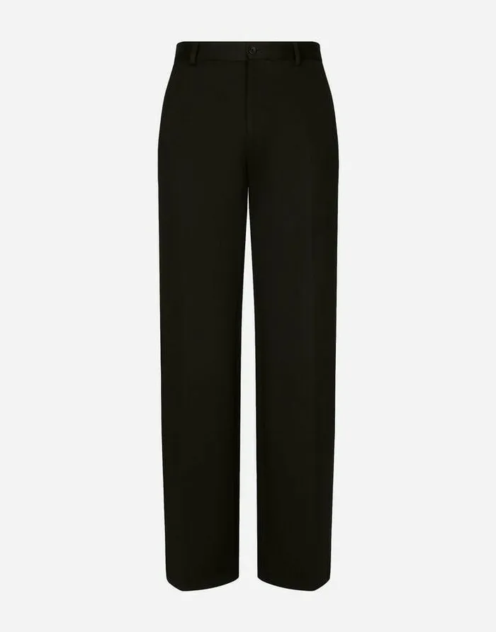 Dolce and Gabbana Trousers And Shorts Men Straightleg Technical Cotton Jersey Pants Black Dolce and Gabbana Trousers And Shorts Men Straightleg Technical Cotton Jersey Pants Black