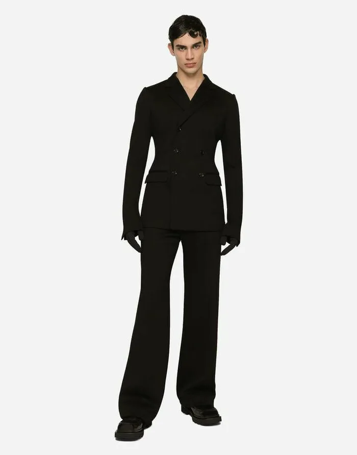Dolce and Gabbana Trousers And Shorts Men Straightleg Technical Cotton Jersey Pants Black Dolce and Gabbana Trousers And Shorts Men Straightleg Technical Cotton Jersey Pants Black