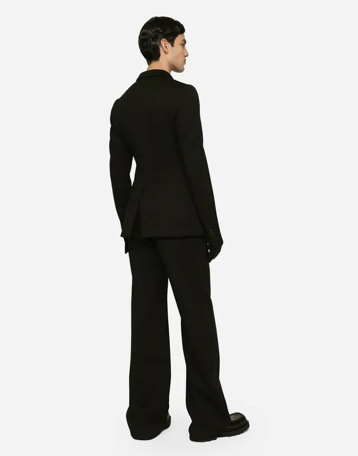 Dolce and Gabbana Trousers And Shorts Men Straightleg Technical Cotton Jersey Pants Black Dolce and Gabbana Trousers And Shorts Men Straightleg Technical Cotton Jersey Pants Black