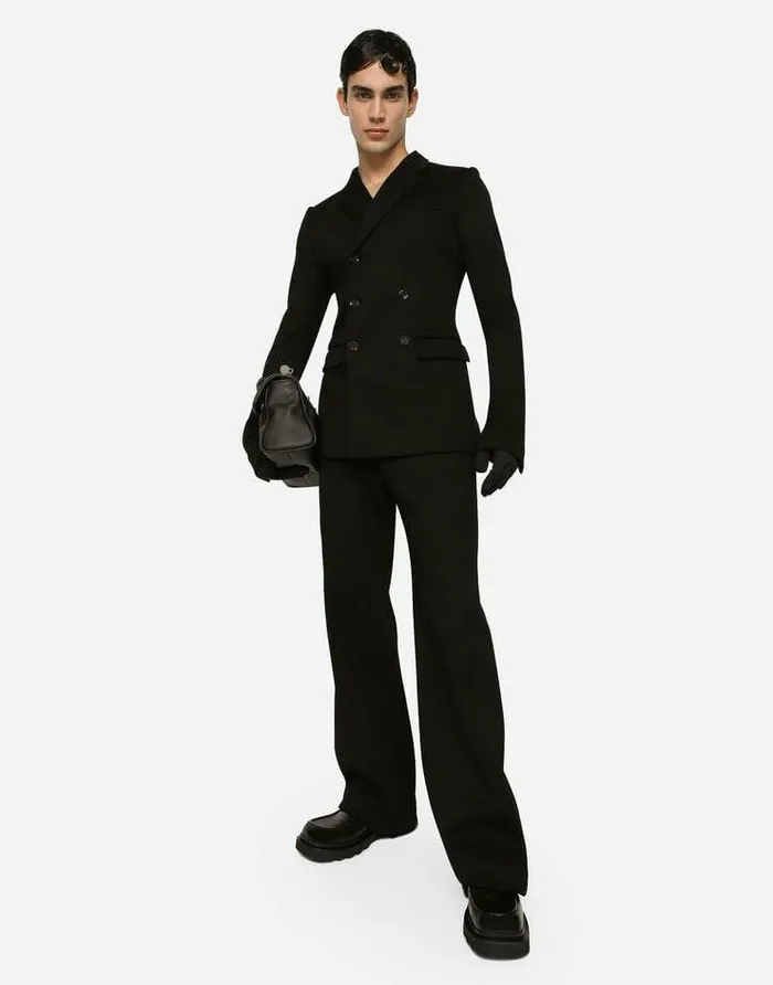 Dolce and Gabbana Trousers And Shorts Men Straightleg Technical Cotton Jersey Pants Black Dolce and Gabbana Trousers And Shorts Men Straightleg Technical Cotton Jersey Pants Black