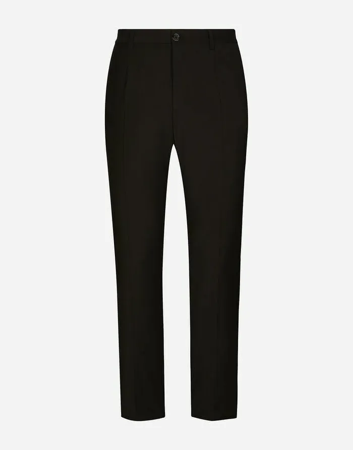 Dolce and Gabbana Trousers And Shorts Men Stretch Cotton Pants With DG Embroidery Black Dolce and Gabbana Trousers And Shorts Men Stretch Cotton Pants With DG Embroidery Black
