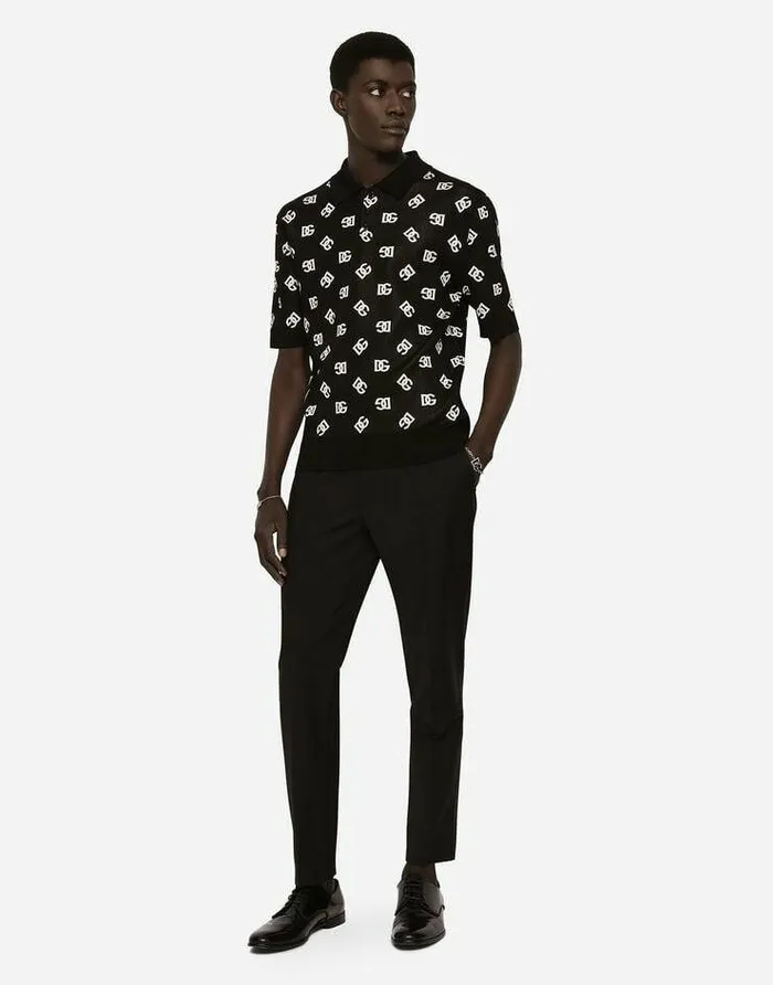 Dolce and Gabbana Trousers And Shorts Men Stretch Cotton Pants With DG Embroidery Black Dolce and Gabbana Trousers And Shorts Men Stretch Cotton Pants With DG Embroidery Black