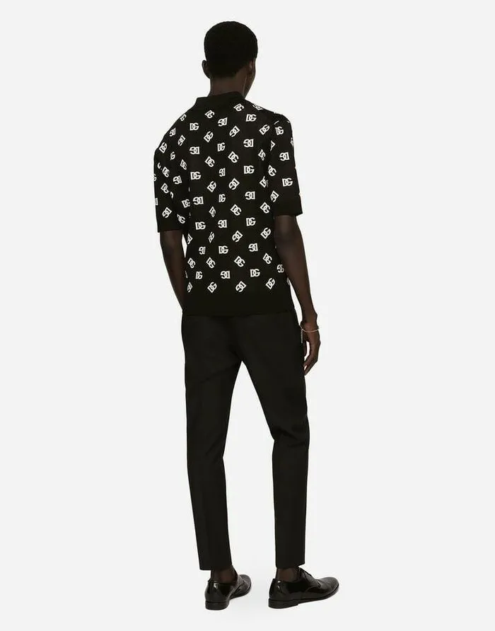 Dolce and Gabbana Trousers And Shorts Men Stretch Cotton Pants With DG Embroidery Black Dolce and Gabbana Trousers And Shorts Men Stretch Cotton Pants With DG Embroidery Black