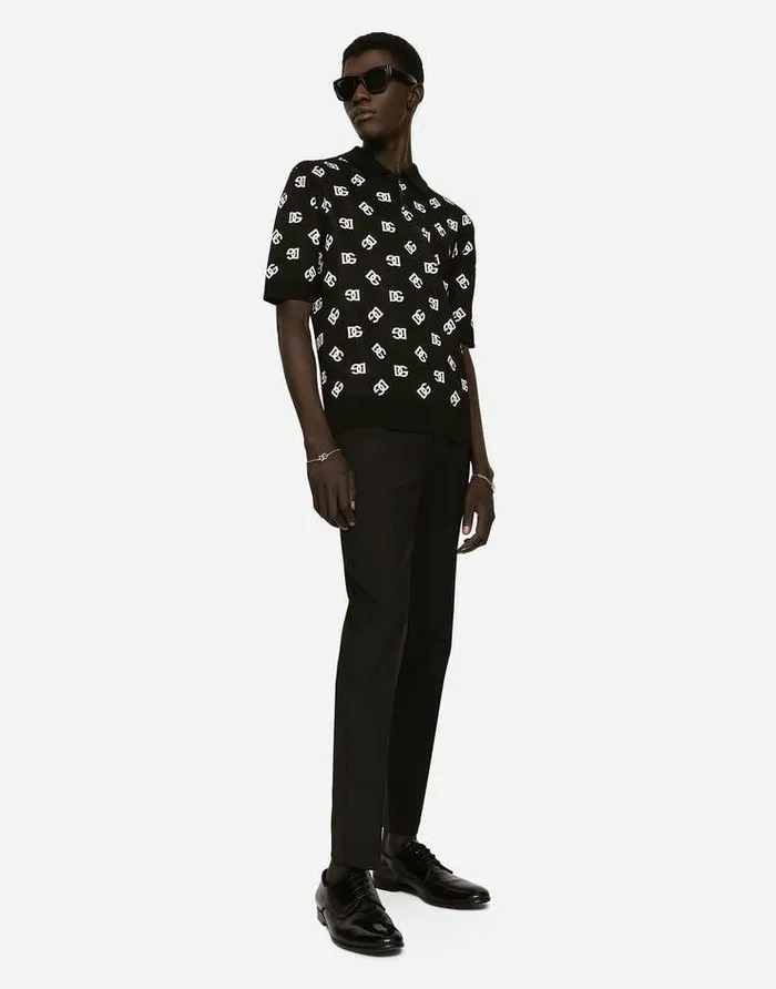 Dolce and Gabbana Trousers And Shorts Men Stretch Cotton Pants With DG Embroidery Black Dolce and Gabbana Trousers And Shorts Men Stretch Cotton Pants With DG Embroidery Black