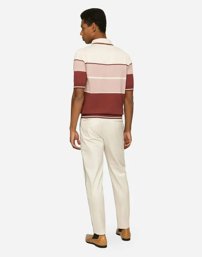 Dolce and Gabbana Trousers And Shorts Men Stretch Cotton Pants With DG Hardware Beige Dolce and Gabbana Trousers And Shorts Men Stretch Cotton Pants With DG Hardware Beige