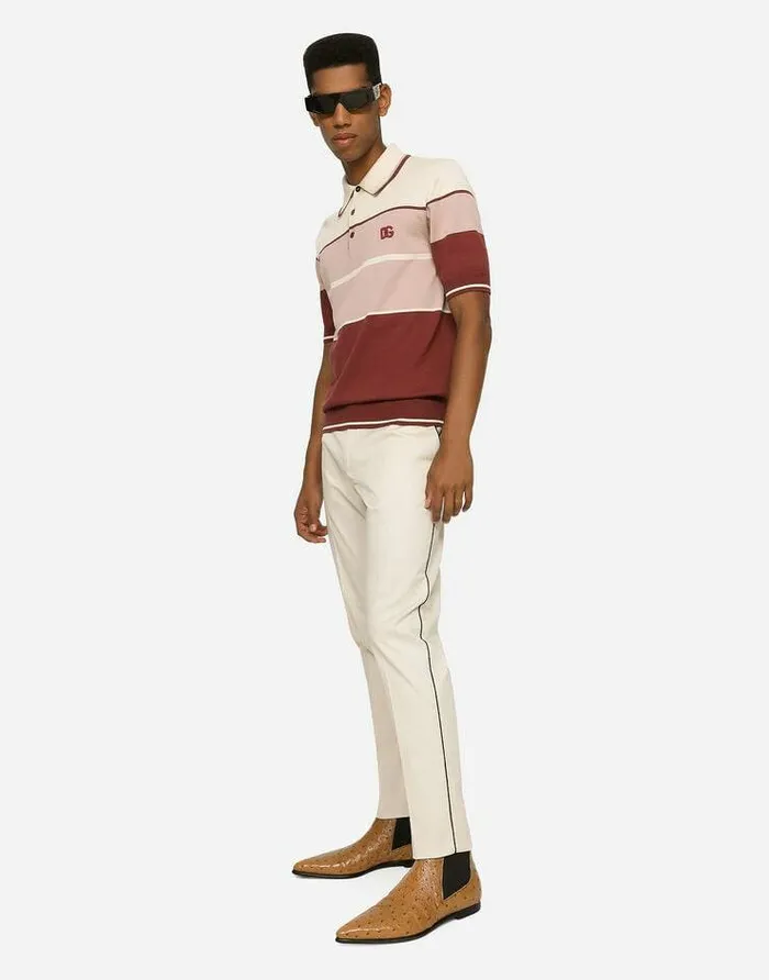 Dolce and Gabbana Trousers And Shorts Men Stretch Cotton Pants With DG Hardware Beige Dolce and Gabbana Trousers And Shorts Men Stretch Cotton Pants With DG Hardware Beige