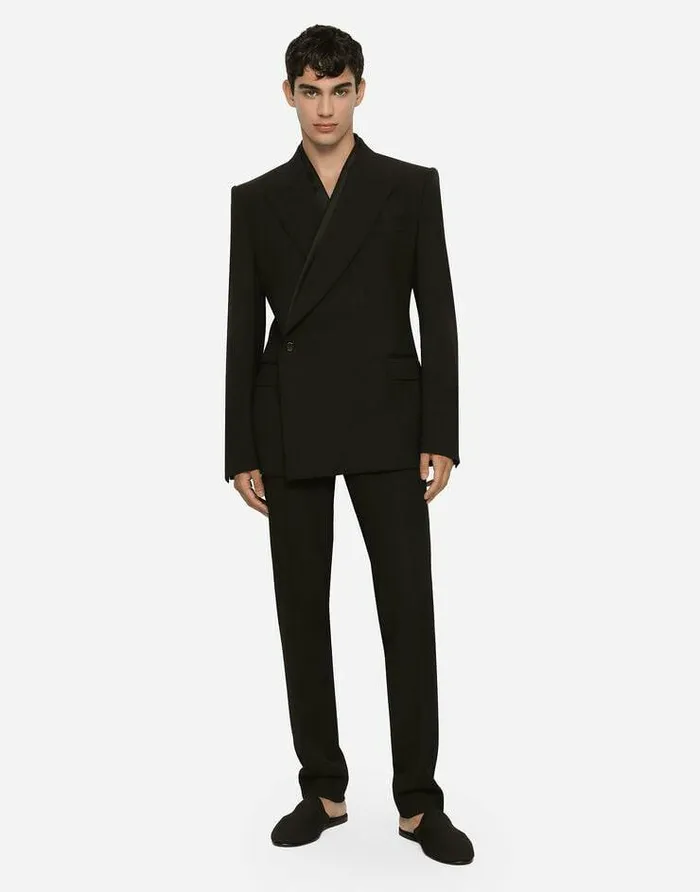 Dolce and Gabbana Trousers And Shorts Men Tailored Stretch Wool Tuxedo Pants Black Dolce and Gabbana Trousers And Shorts Men Tailored Stretch Wool Tuxedo Pants Black