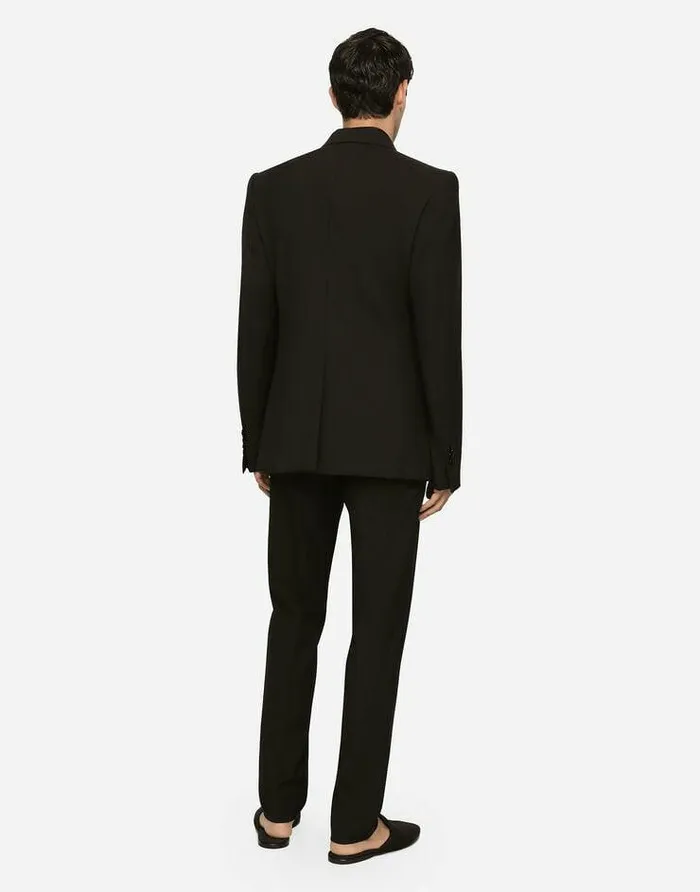Dolce and Gabbana Trousers And Shorts Men Tailored Stretch Wool Tuxedo Pants Black Dolce and Gabbana Trousers And Shorts Men Tailored Stretch Wool Tuxedo Pants Black