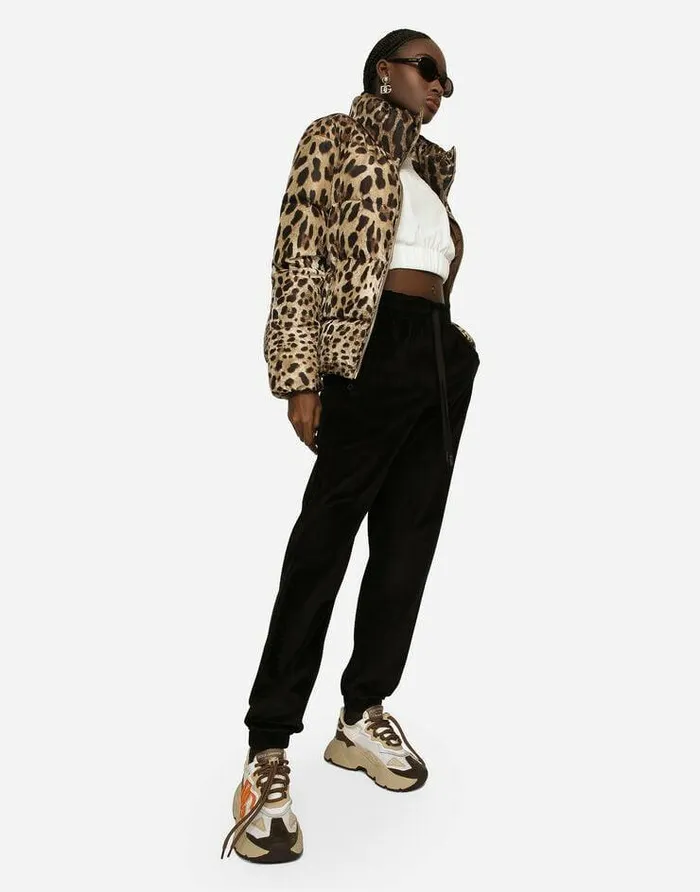Dolce and Gabbana Trousers And Shorts Women Chenille Jogging Pants With DolceandGabbana Embroidery Black Dolce and Gabbana Trousers And Shorts Women Chenille Jogging Pants With DolceandGabbana Embroidery Black