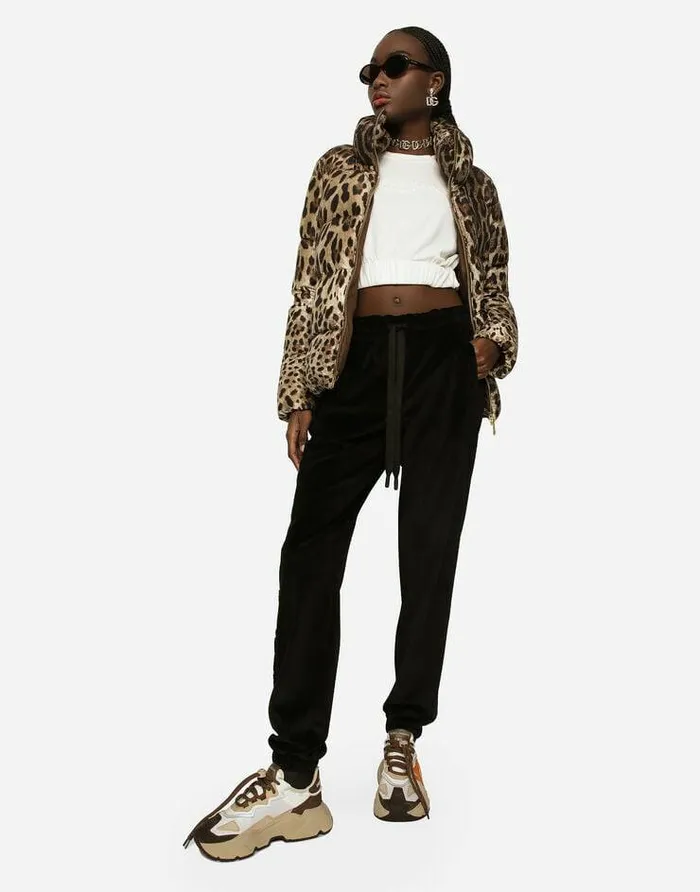 Dolce and Gabbana Trousers And Shorts Women Chenille Jogging Pants With DolceandGabbana Embroidery Black Dolce and Gabbana Trousers And Shorts Women Chenille Jogging Pants With DolceandGabbana Embroidery Black