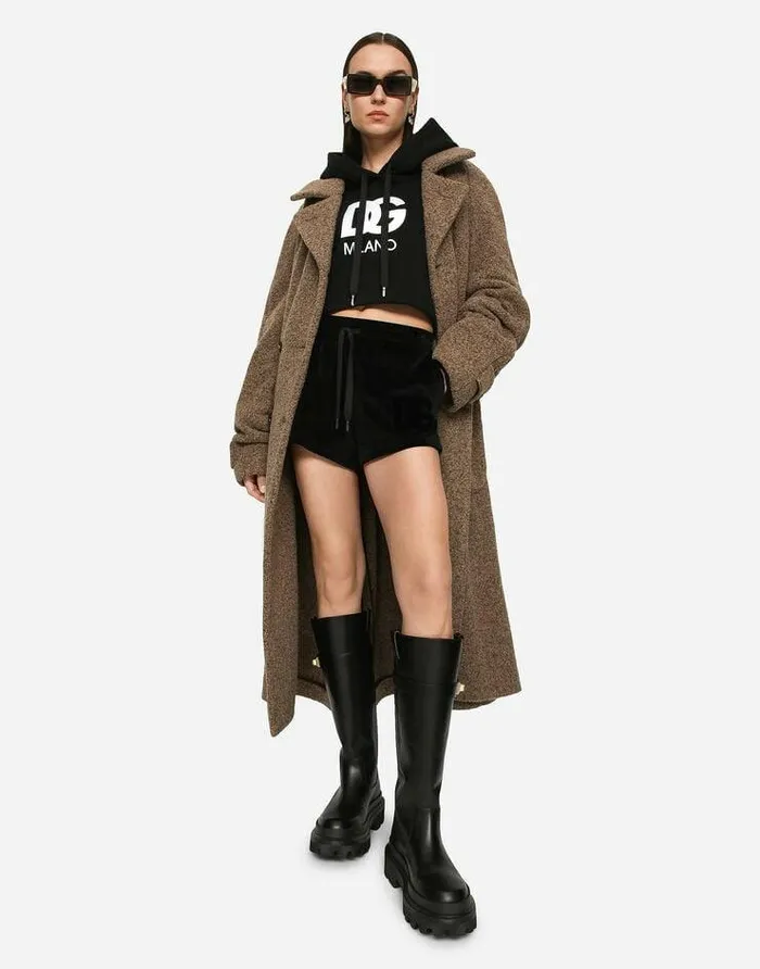 Dolce and Gabbana Trousers And Shorts Women Chenille Shorts With DolceandGabbana Embroidery Black Dolce and Gabbana Trousers And Shorts Women Chenille Shorts With DolceandGabbana Embroidery Black