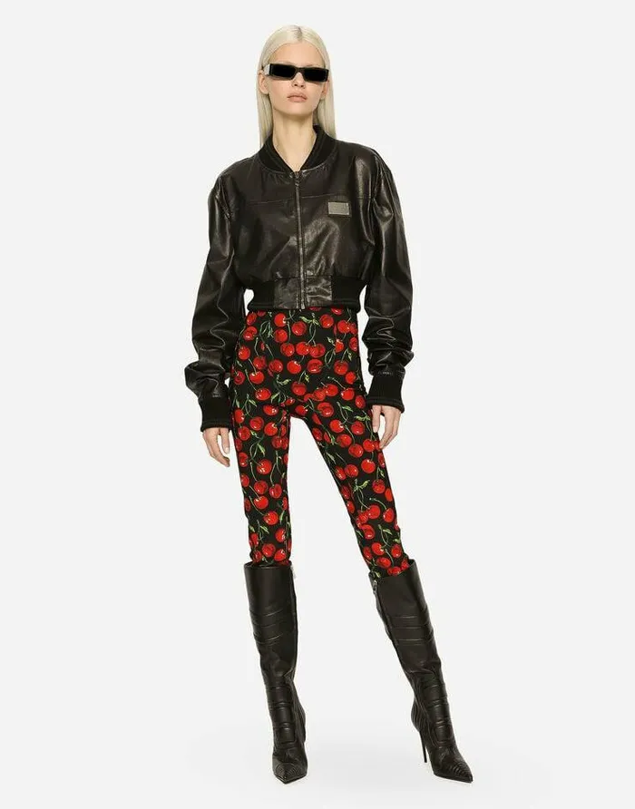 Dolce and Gabbana Trousers And Shorts Women Cherryprint Marquisette Shaper Pants Multicolor Dolce and Gabbana Trousers And Shorts Women Cherryprint Marquisette Shaper Pants Multicolor