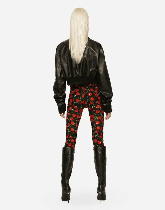 Dolce and Gabbana Trousers And Shorts Women Cherryprint Marquisette Shaper Pants Multicolor Dolce and Gabbana Trousers And Shorts Women Cherryprint Marquisette Shaper Pants Multicolor