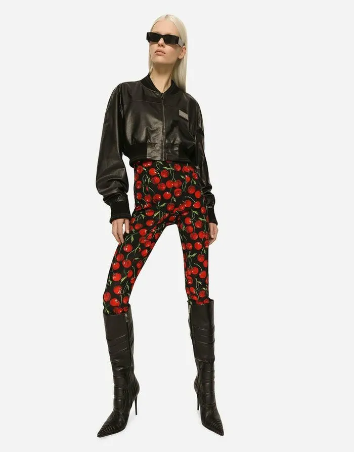 Dolce and Gabbana Trousers And Shorts Women Cherryprint Marquisette Shaper Pants Multicolor Dolce and Gabbana Trousers And Shorts Women Cherryprint Marquisette Shaper Pants Multicolor