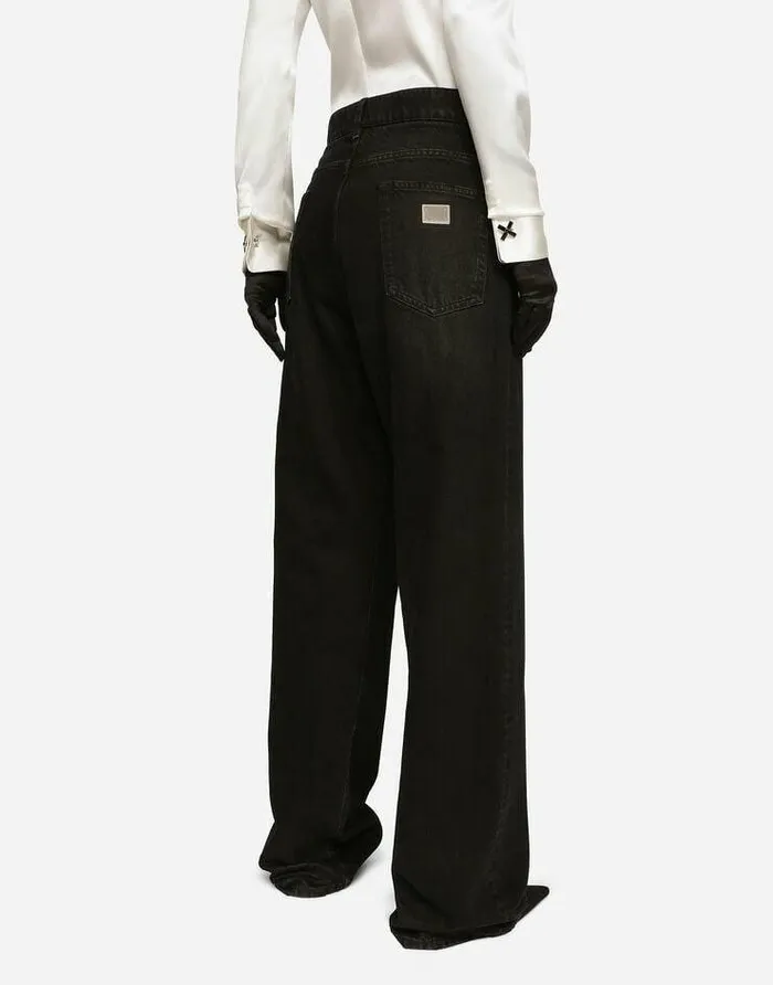 Dolce and Gabbana Trousers And Shorts Women KIM DOLCEandGABBANA Flared Deep Blue Denim Jeans Multicolor