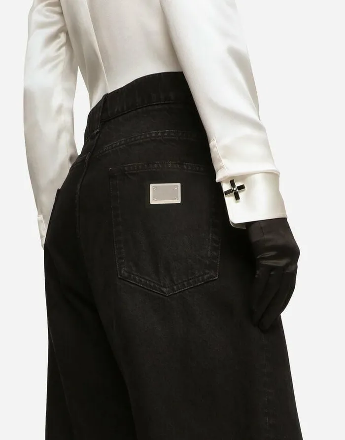 Dolce and Gabbana Trousers And Shorts Women KIM DOLCEandGABBANA Flared Deep Blue Denim Jeans Multicolor