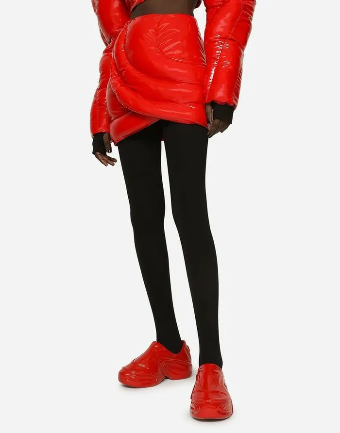Dolce and Gabbana Trousers And Shorts Women Technical Jersey Leggings With Branded Elastic Black Dolce and Gabbana Trousers And Shorts Women Technical Jersey Leggings With Branded Elastic Black