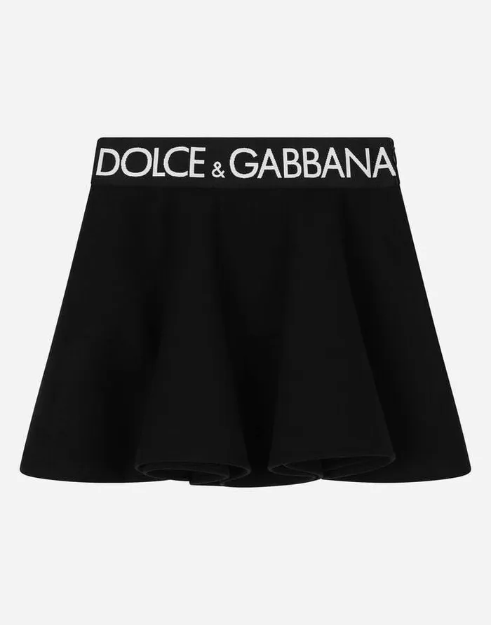 Dolce and Gabbana Trousers And Skirts Children Circle Miniskirt With Branded Elastic Black Dolce and Gabbana Trousers And Skirts Children Circle Miniskirt With Branded Elastic Black