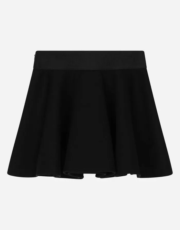 Dolce and Gabbana Trousers And Skirts Children Circle Miniskirt With Branded Elastic Black