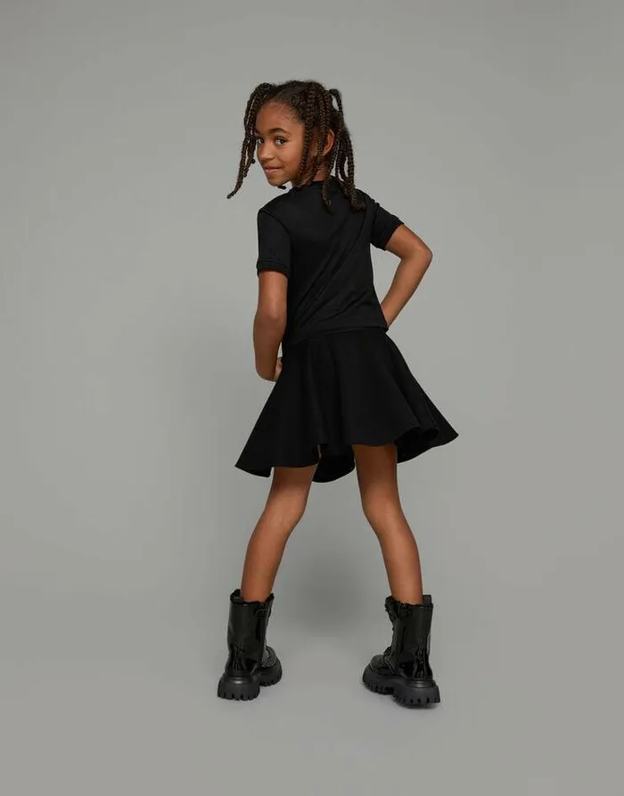 Dolce and Gabbana Trousers And Skirts Children Circle Miniskirt With Branded Elastic Black