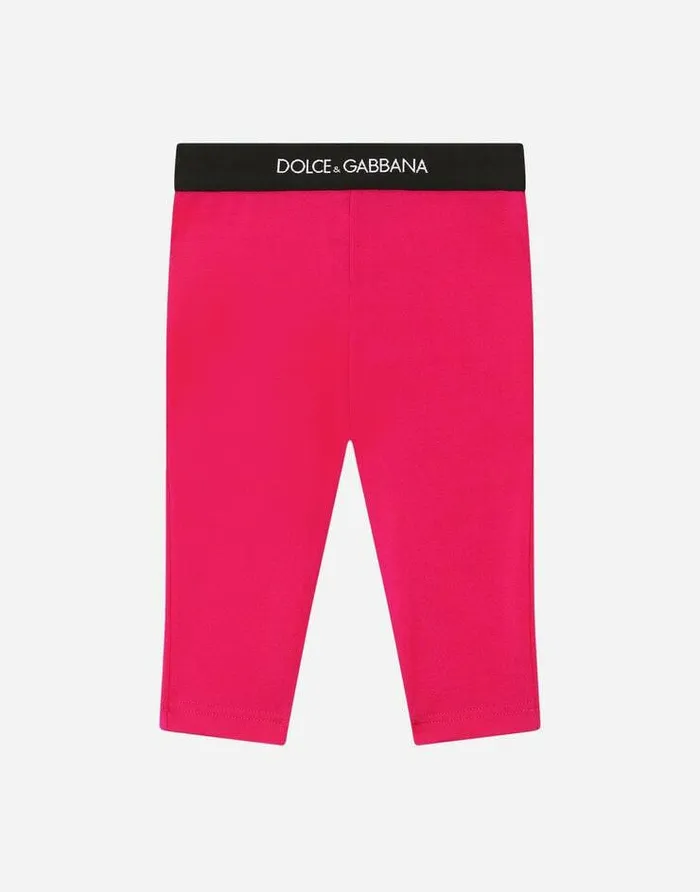 Dolce and Gabbana Trousers And Skirts Children Interlock Leggings Fuchsia
