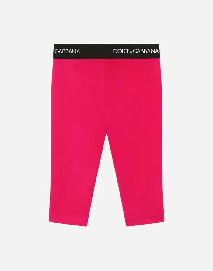 Dolce and Gabbana Trousers And Skirts Children Interlock Leggings Fuchsia