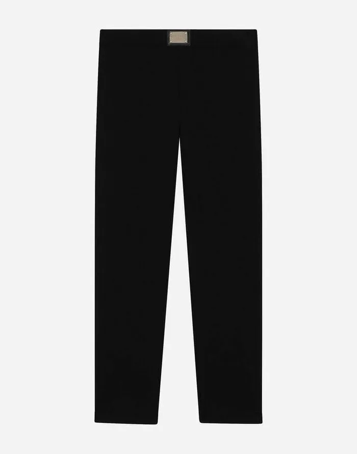 Dolce and Gabbana Trousers And Skirts Children Leggings With Logo Tag Black