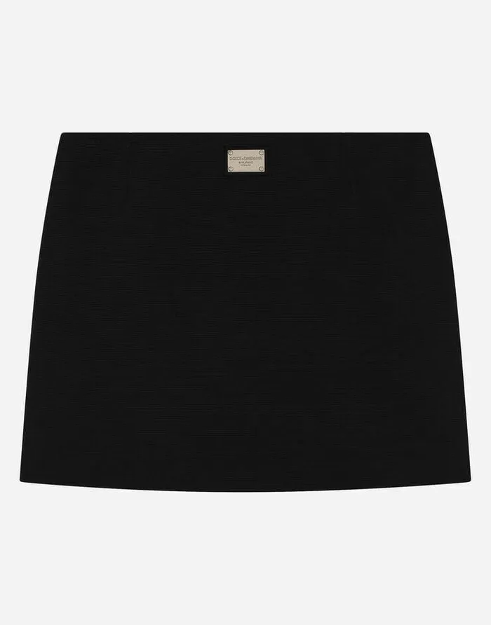 Dolce and Gabbana Trousers And Skirts Children Viscose Miniskirt With Logo Tag Black Dolce and Gabbana Trousers And Skirts Children Viscose Miniskirt With Logo Tag Black