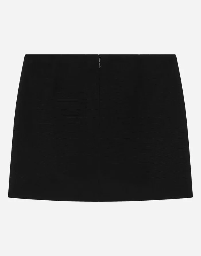 Dolce and Gabbana Trousers And Skirts Children Viscose Miniskirt With Logo Tag Black Dolce and Gabbana Trousers And Skirts Children Viscose Miniskirt With Logo Tag Black