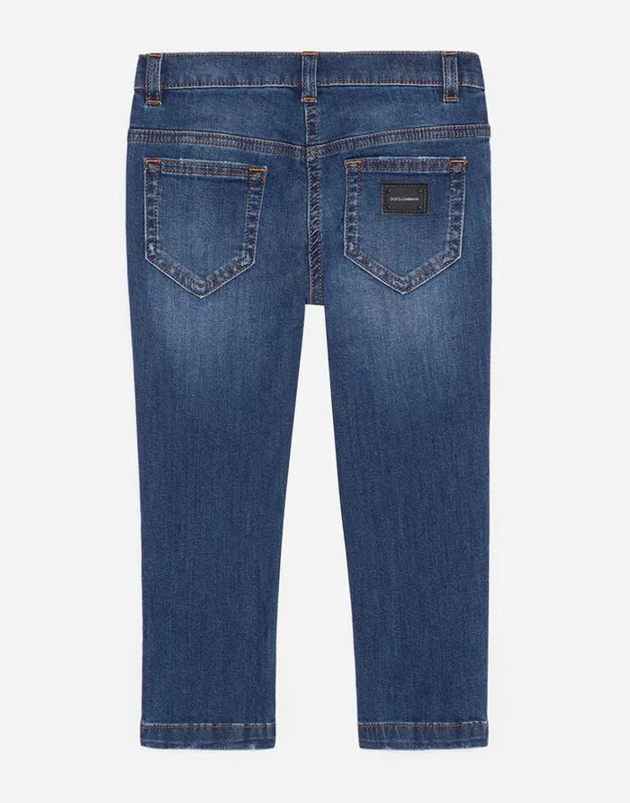 Dolce and Gabbana Trousers And Skirts Children Washed Stretch Denim Skinny Jeans Blue Dolce and Gabbana Trousers And Skirts Children Washed Stretch Denim Skinny Jeans Blue