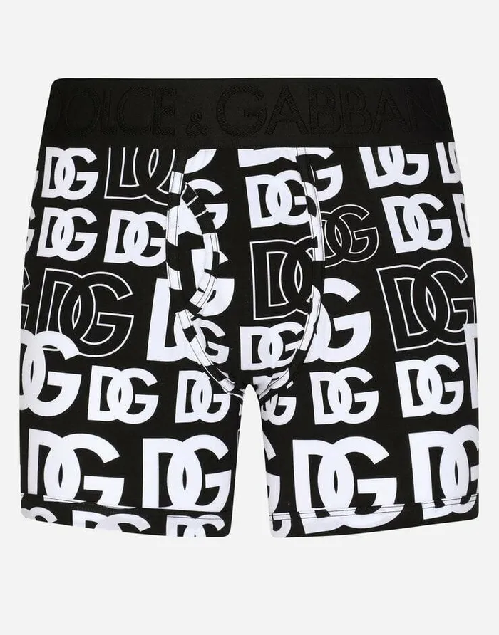 Dolce and Gabbana Underwear And Loungewear Men Longleg Twoway Stretch Jersey Boxers With DG Logo Print Multicolor Dolce and Gabbana Underwear And Loungewear Men Longleg Twoway Stretch Jersey Boxers With DG Logo Print Multicolor