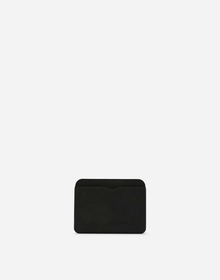 Dolce and Gabbana Wallets And Small Leather Goods Men Rubber Card Holder With Embossed Logo Black