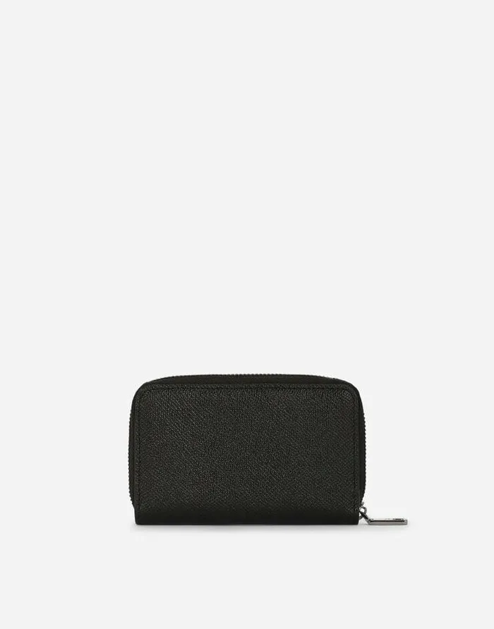 Dolce and Gabbana Wallets And Small Leather Goods Men Small Calfskin Ziparound Wallet With Logo Tag Black Dolce and Gabbana Wallets And Small Leather Goods Men Small Calfskin Ziparound Wallet With Logo Tag Black
