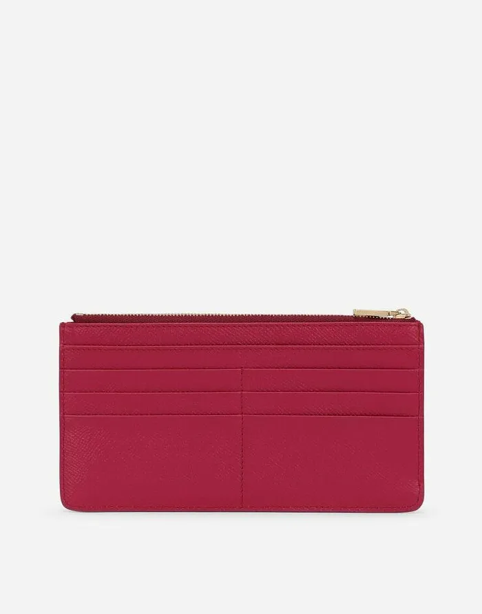 Dolce and Gabbana Wallets And Small Leather Goods Women Large Dauphine Calfskin Card Holder Fuchsia