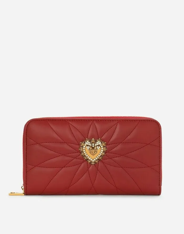 Dolce and Gabbana Wallets And Small Leather Goods Women Ziparound Devotion Wallet Red