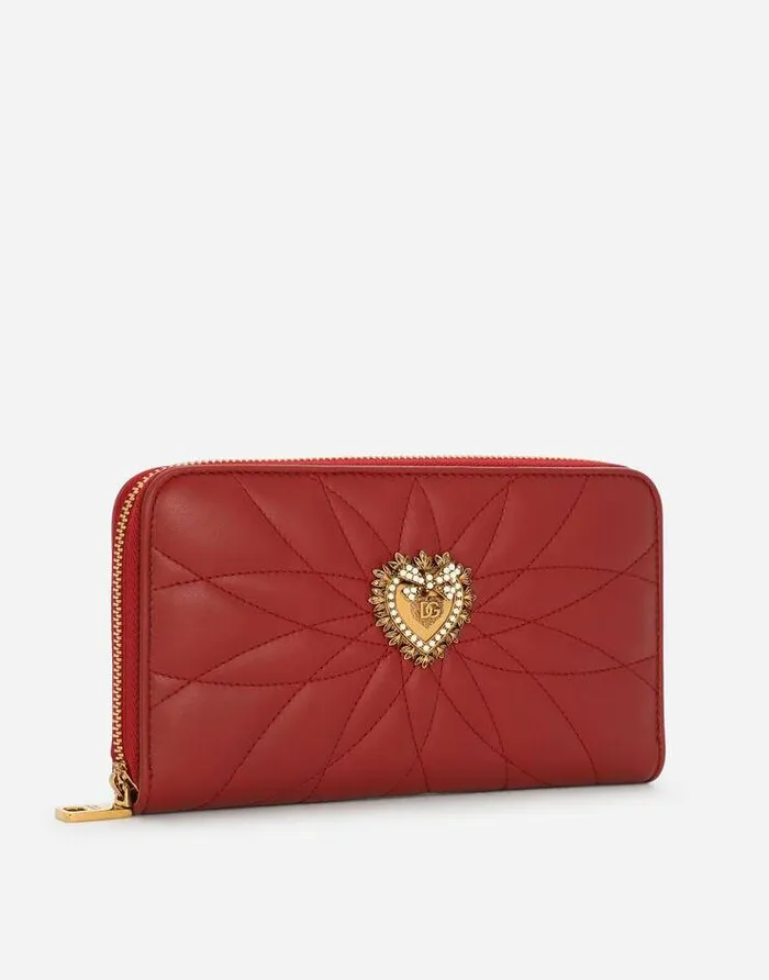 Dolce and Gabbana Wallets And Small Leather Goods Women Ziparound Devotion Wallet Red