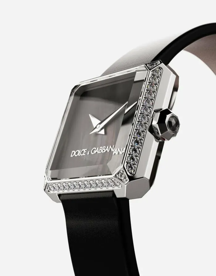 Dolce and Gabbana WatchesandStraps Women Sofia Steel Watch With Colorless Diamonds Black