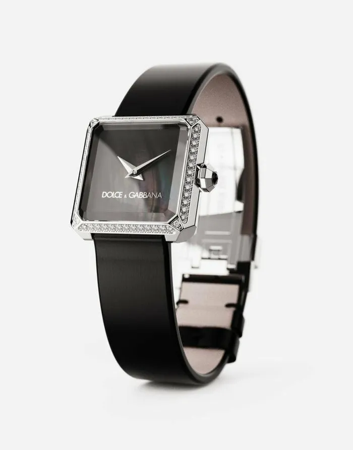 Dolce and Gabbana WatchesandStraps Women Sofia Steel Watch With Colorless Diamonds Black