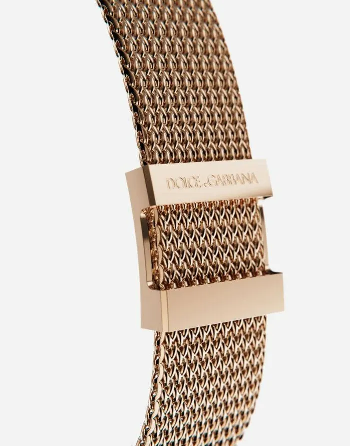 Dolce and Gabbana Watches Men DG7 Watch In Red Gold With Milano Mesh Bracalet Gold Dolce and Gabbana Watches Men DG7 Watch In Red Gold With Milano Mesh Bracalet Gold
