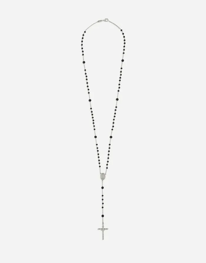 Dolce and Gabbana Wear It Like DGCelebs Women KIM DOLCEandGABBANA Long Rosary Necklace Silver Dolce and Gabbana Wear It Like DGCelebs Women KIM DOLCEandGABBANA Long Rosary Necklace Silver