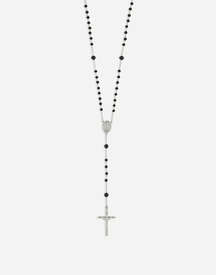 Dolce and Gabbana Wear It Like DGCelebs Women KIM DOLCEandGABBANA Long Rosary Necklace Silver Dolce and Gabbana Wear It Like DGCelebs Women KIM DOLCEandGABBANA Long Rosary Necklace Silver