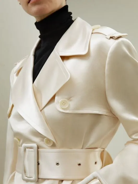 Double Breasted SilkBlend Belted Coat Women Lilysilk Knitwear