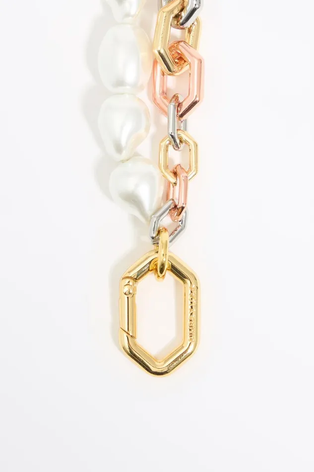 Double Chain And Pearls Bracelet Multigold Women Bimba Y Lola Jewelry Double Chain And Pearls Bracelet Multigold Women Bimba Y Lola Jewelry