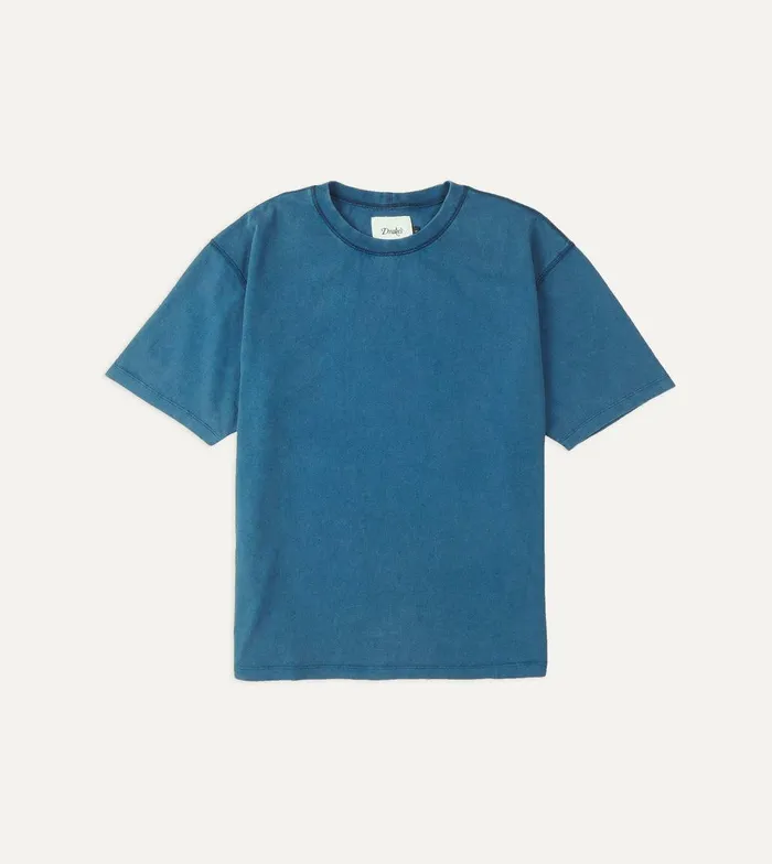 Drake039s Indigo Cotton Crew Neck Hiking TShirt 8211 Clothing