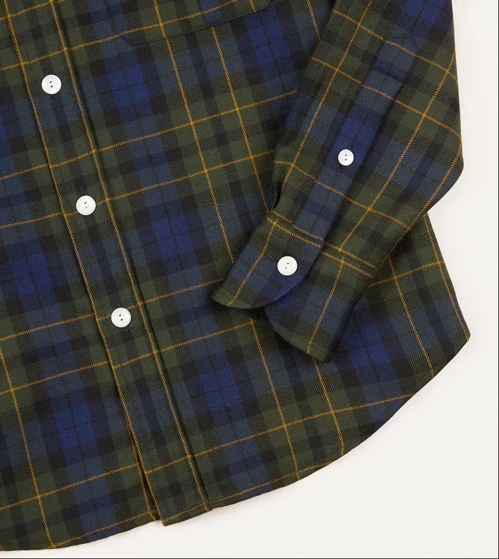 Drake039s Johnston Tartan Check Wool TwoPocket Work Shirt 8211 Shirts